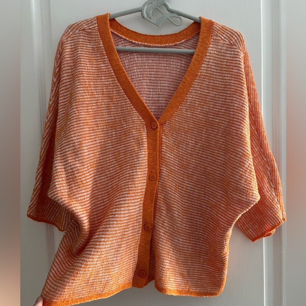 Orange Striped Women's Shirt